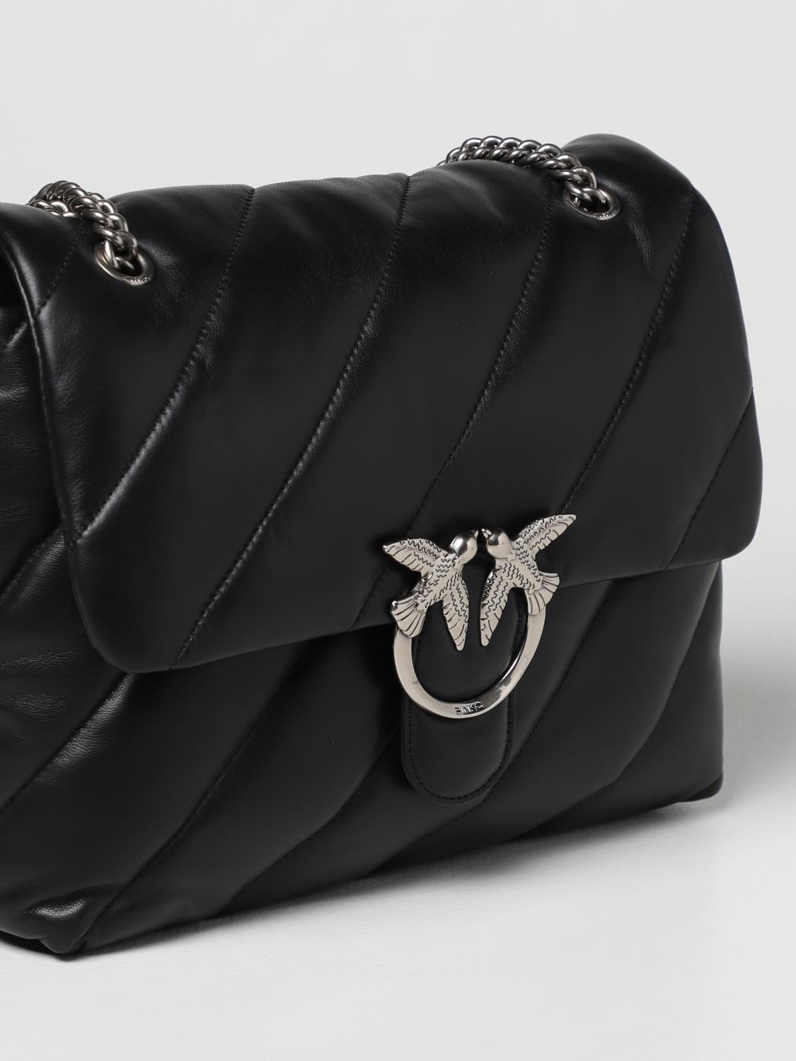 PINKO Love big Puff Maxy Quilt bag in leather Black 1 Pinko