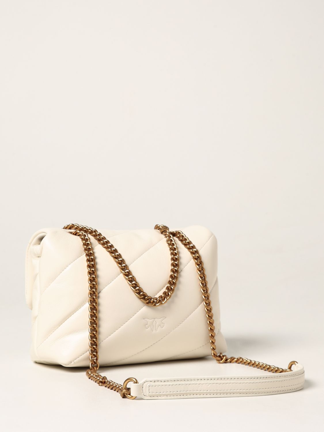 PINKO: Love mini Puff Maxy Quilt bag in quilted leather - White | Pinko ...