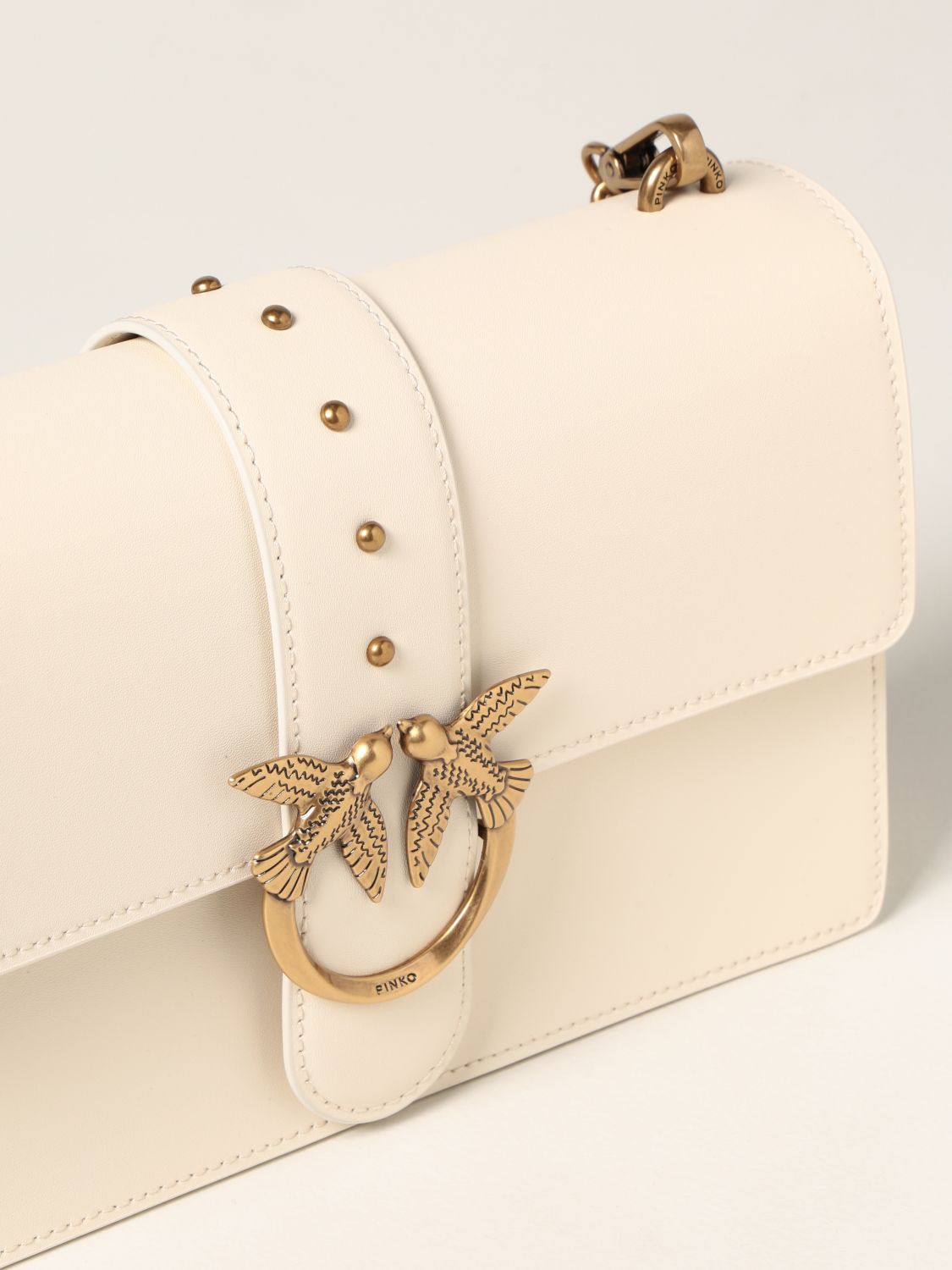 PINKO: Love classic Icon Simply bag in smooth leather - White | Pinko ...