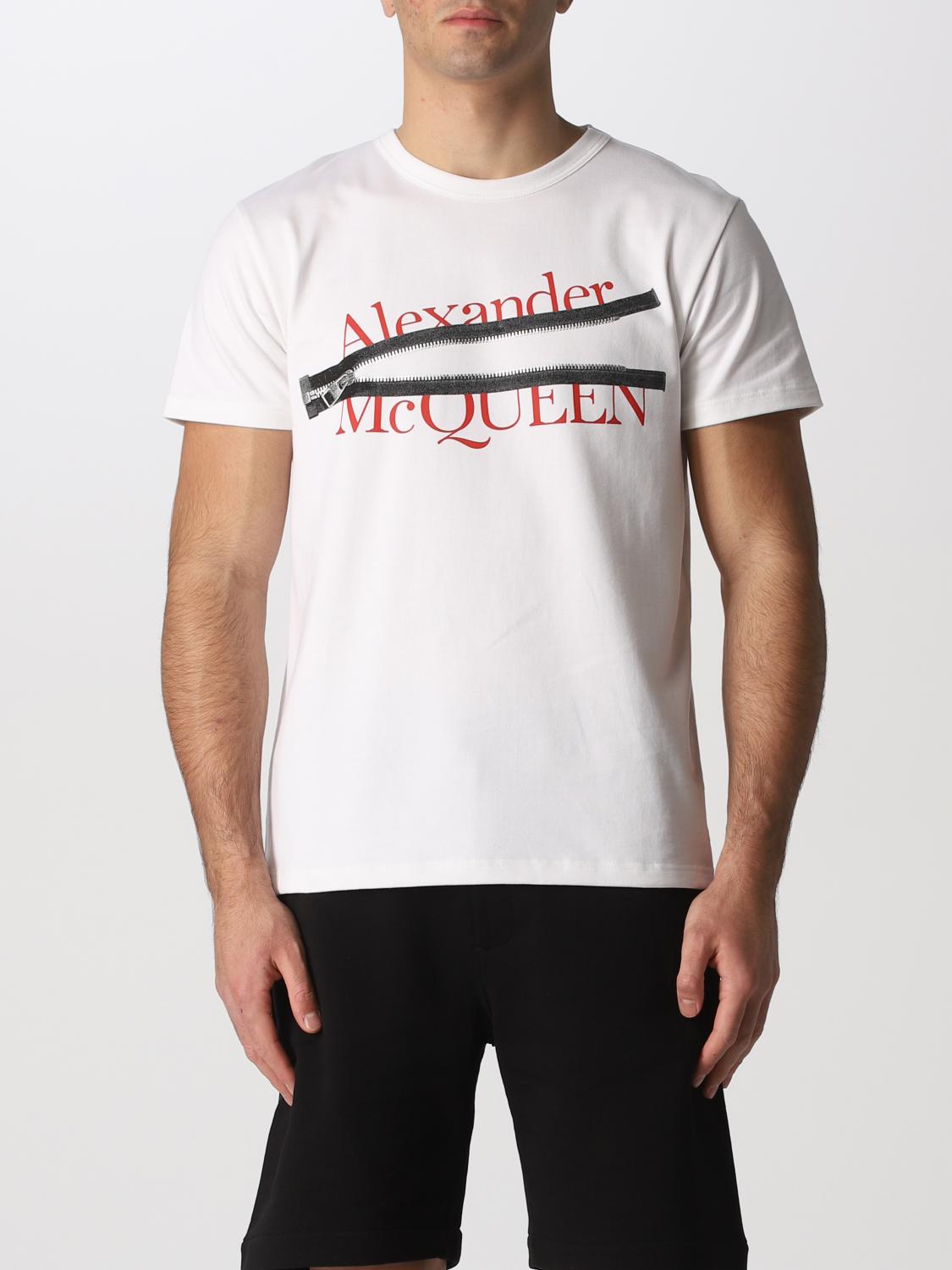 ALEXANDER MCQUEEN: t-shirt with zipper - White | Alexander Mcqueen t ...