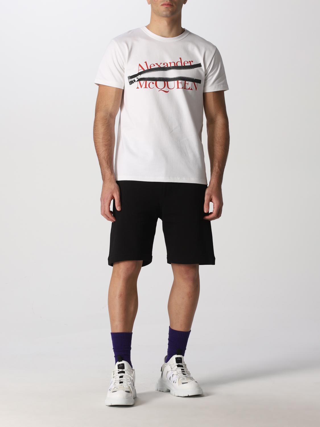 ALEXANDER MCQUEEN tshirt with zipper White TShirt Alexander