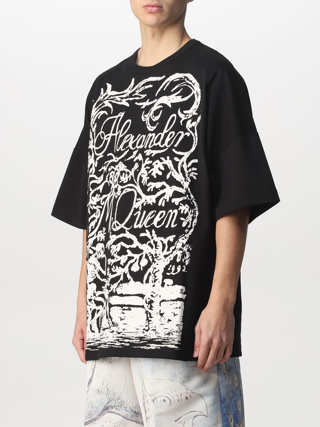 ALEXANDER MCQUEEN MAXI LOGO PRINT OVERSIZED T-SHIRT – Baltini