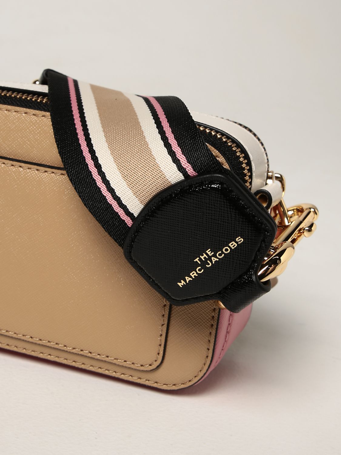 Snapshot leather crossbody bag Marc Jacobs Beige in Leather - 31372391