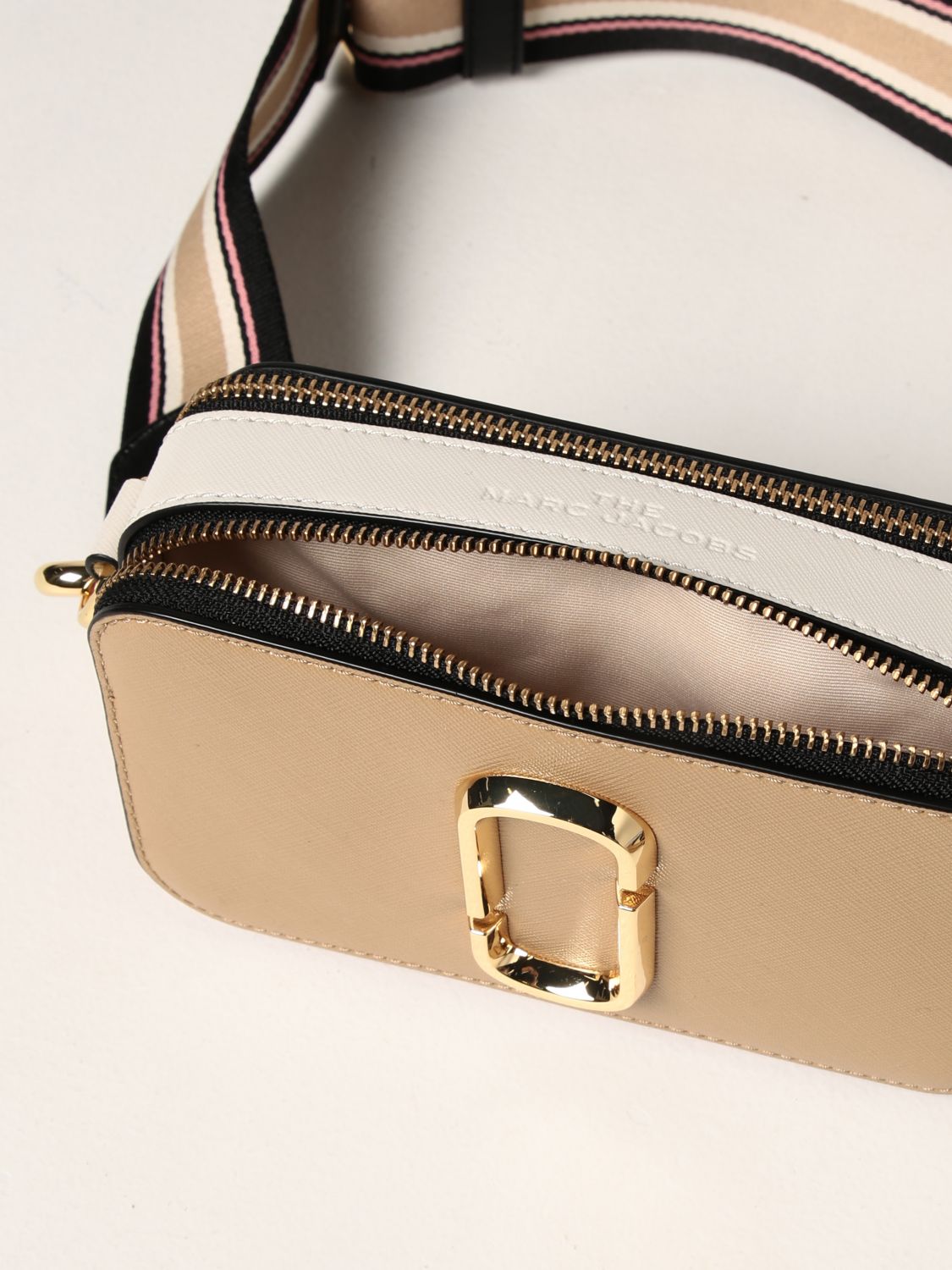 Marc Jacobs Snapshot in beige leather and printed strap ref.466764 - Joli  Closet