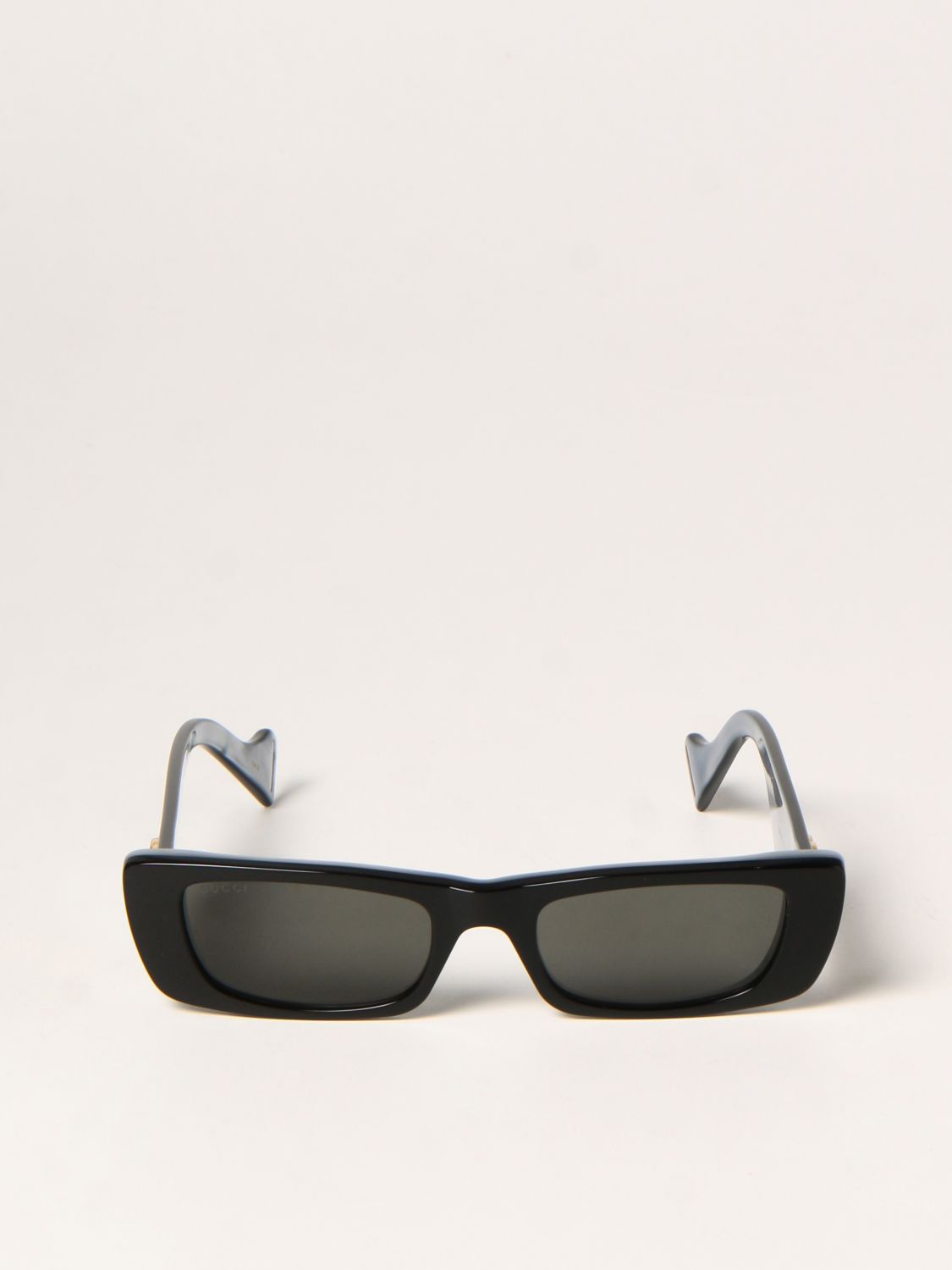 Gucci Fluo Narrow Acetate Rectangular Sunglasses in Gray