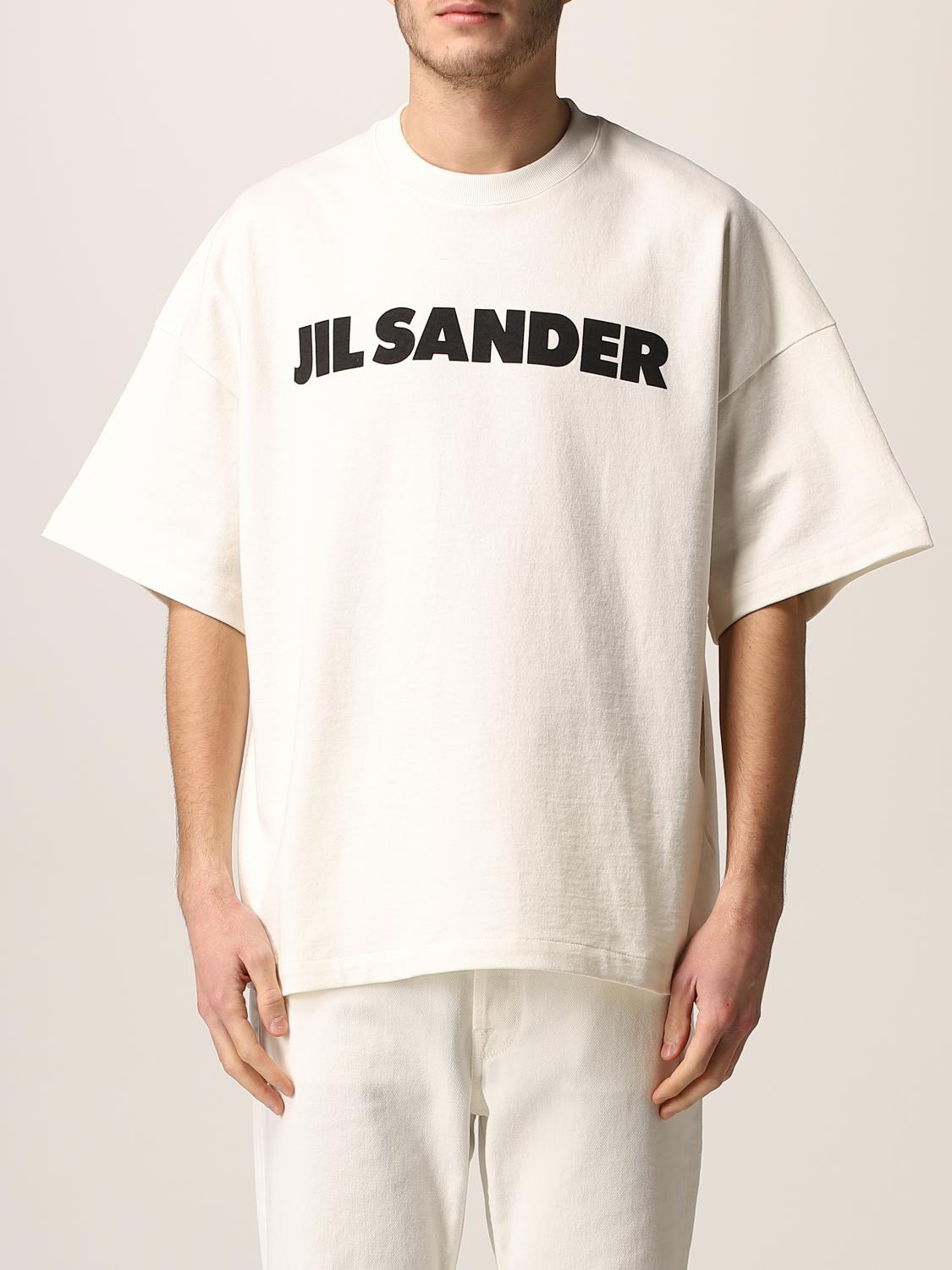 JIL SANDER: cotton t-shirt with logo - Natural | Jil Sander t