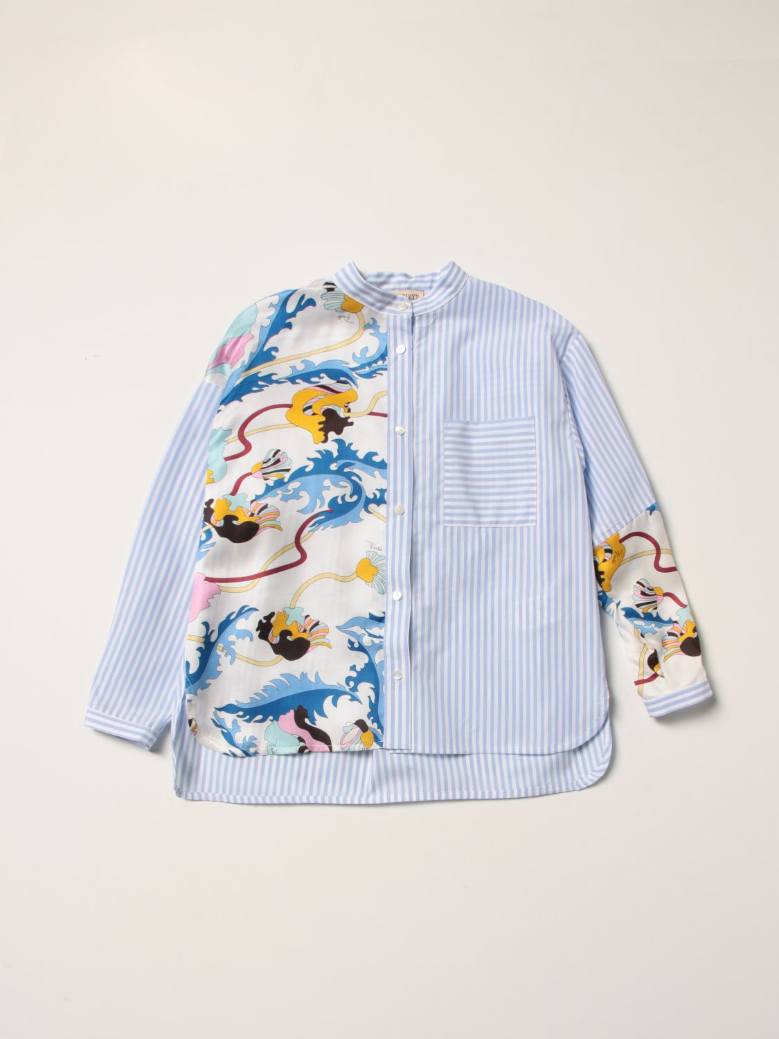 Shirt Emilio Pucci: Emilio Pucci stretch cotton shirt sky blue 1