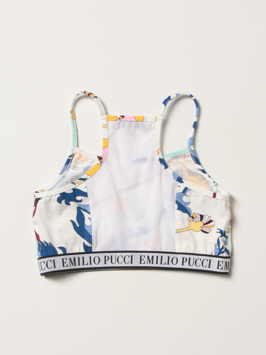 Swimsuit Emilio Pucci: Emilio Pucci patterned cotton top white 2