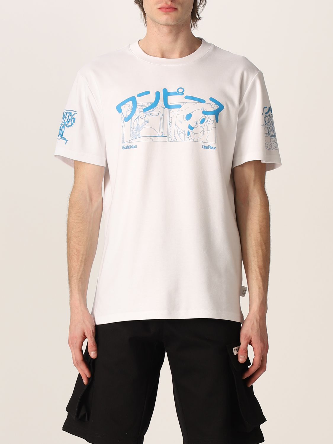 GCDS: cotton T-shirt with prints - White | Gcds t-shirt OP22M130602 ...