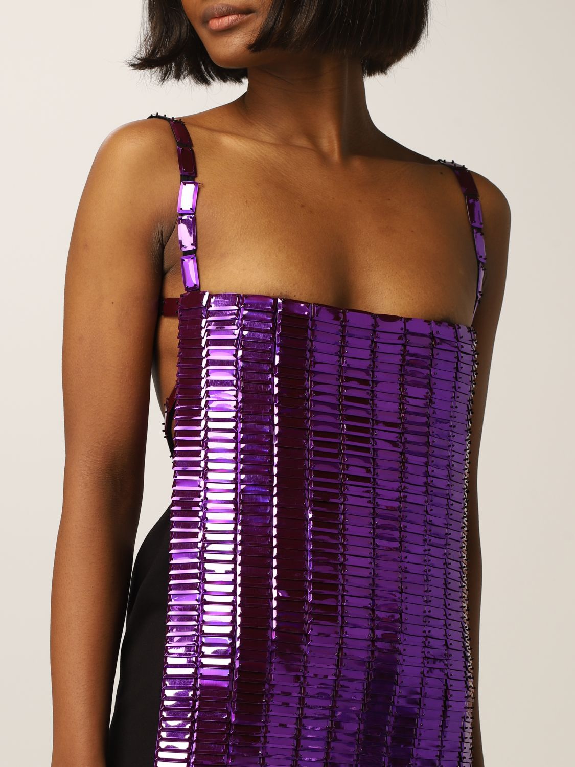 Dress The Attico: The Attico Rue mini dress with rectangular sequins violet 4