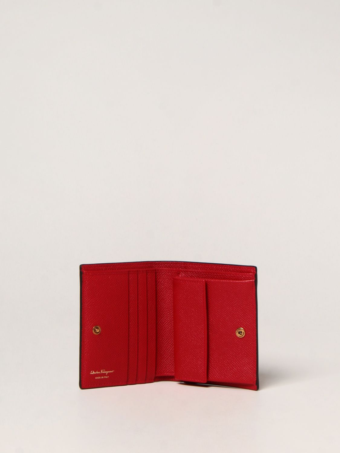 Wallet Salvatore Ferragamo: Salvatore Ferragamo Gancini grained leather wallet red 2