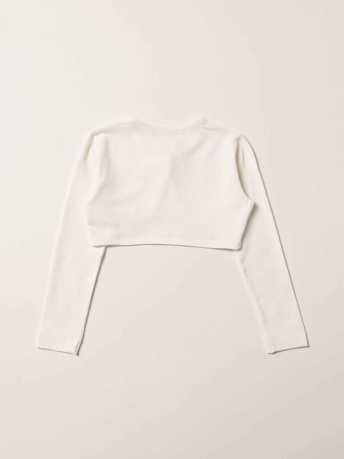 Jacket Monnalisa: Monnalisa cropped cardigan in stretch viscose white 2