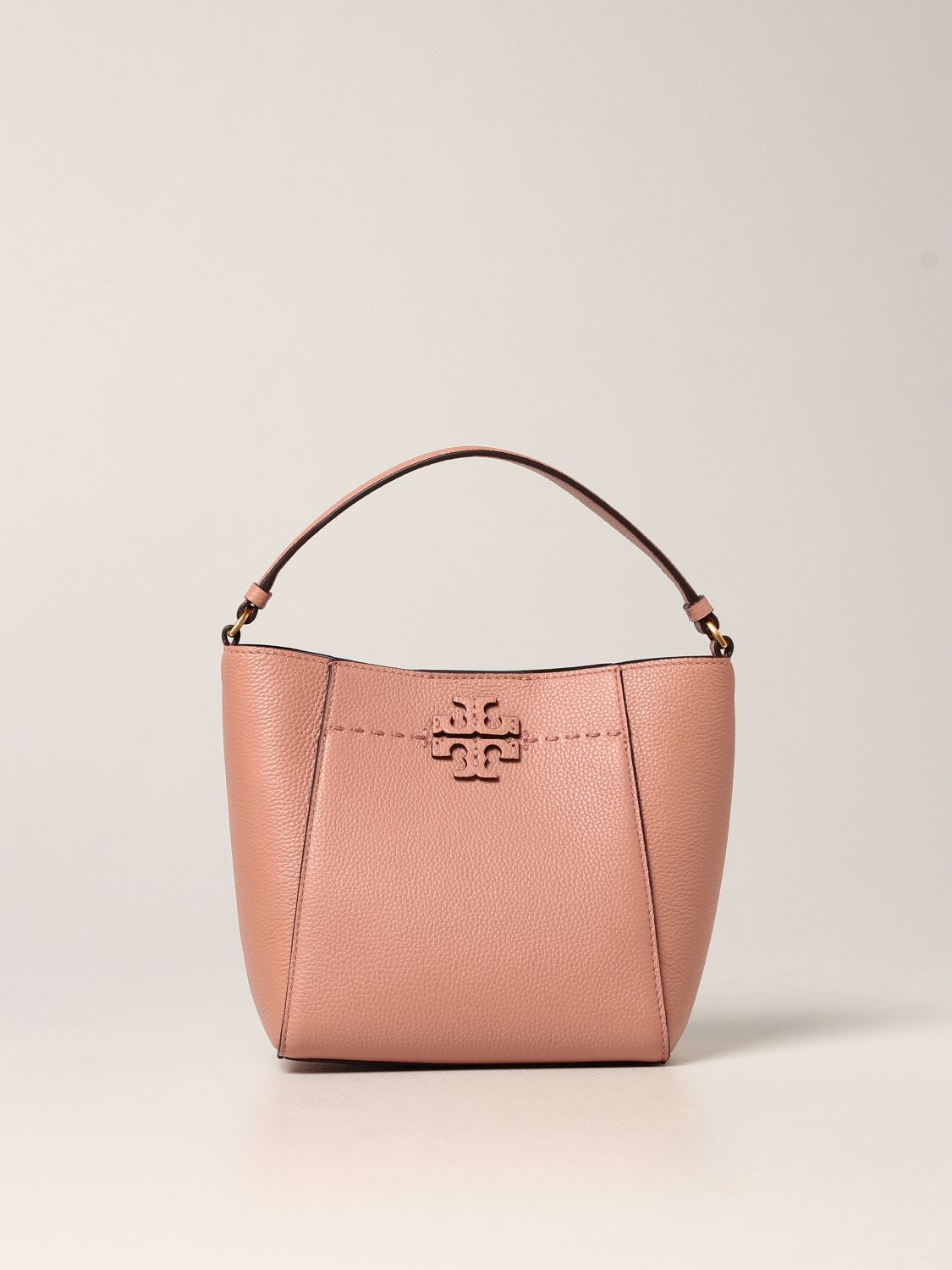 TORY BURCH: McGraw handbag in hammered leather - Pink | Tory Burch mini bag  74956 online on 