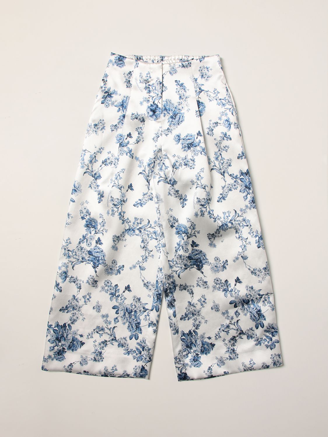 Pants Monnalisa: Monnalisa wide pants with floral pattern blue 1