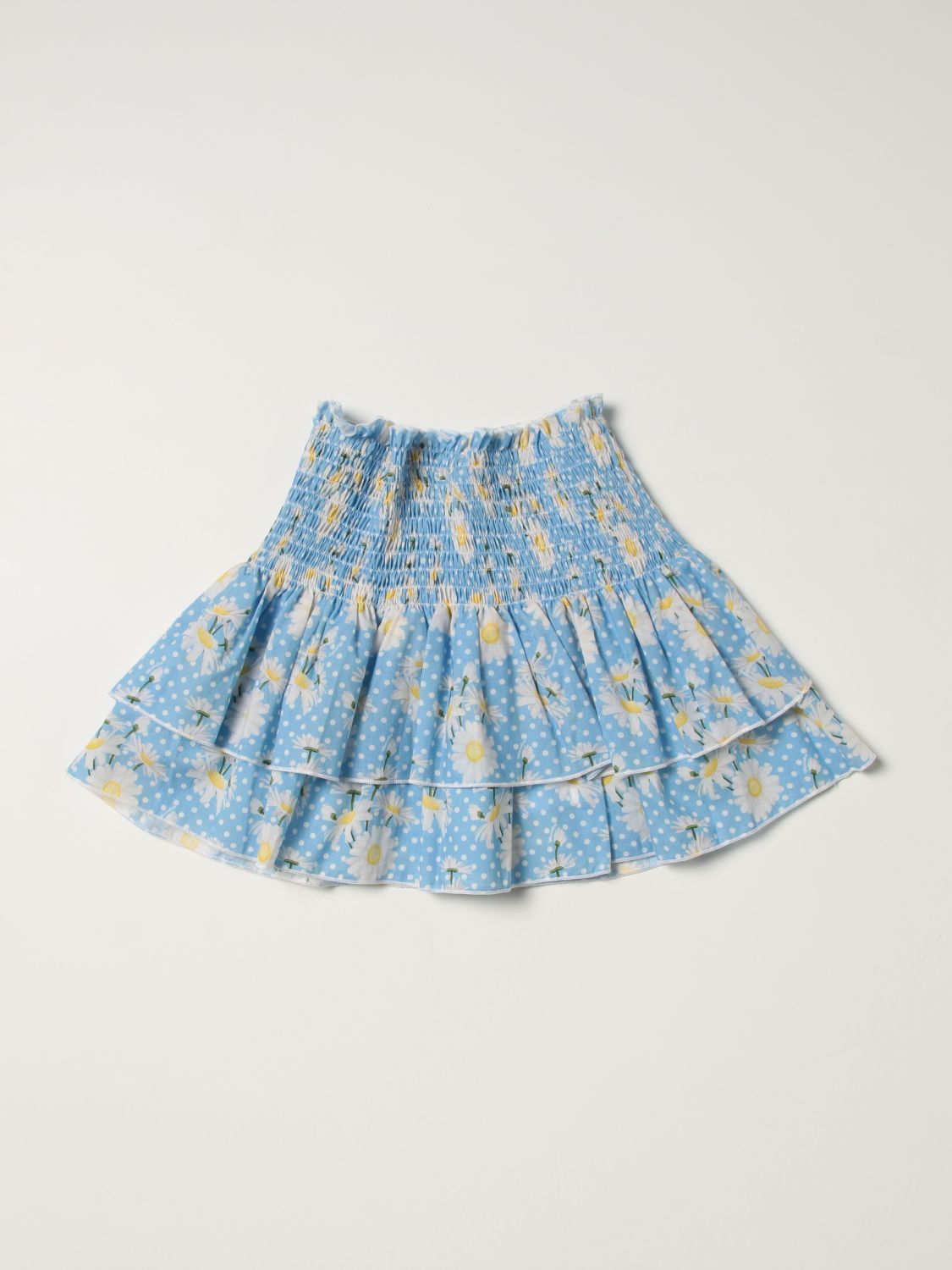 Skirt Monnalisa: Monnalisa wide skirt with daisy pattern sky blue 2