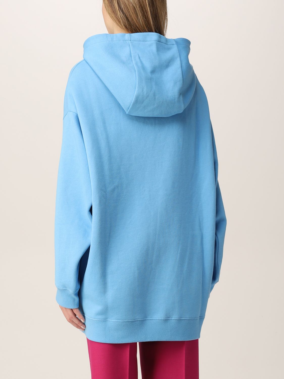 MARNI: cotton cut-out hoodie - Gnawed Blue | Marni sweatshirt ...