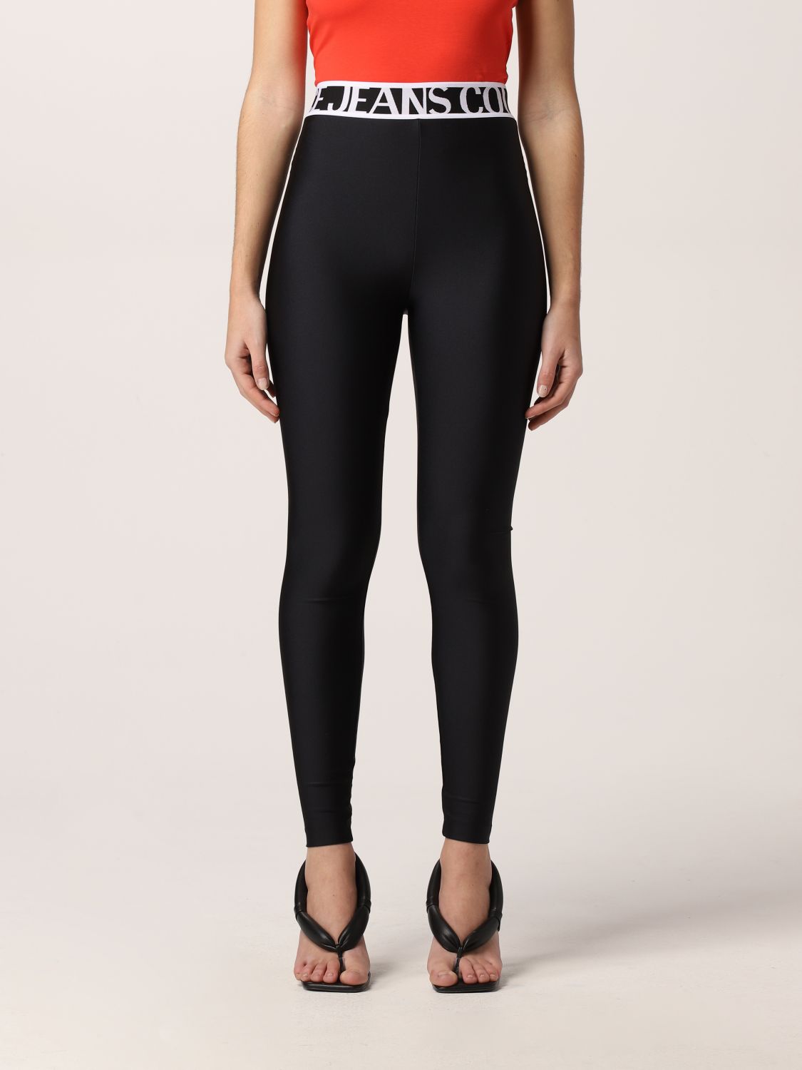 Pantalone Versace Jeans Couture: Leggings Versace Jeans Couture in nylon stretch nero 1