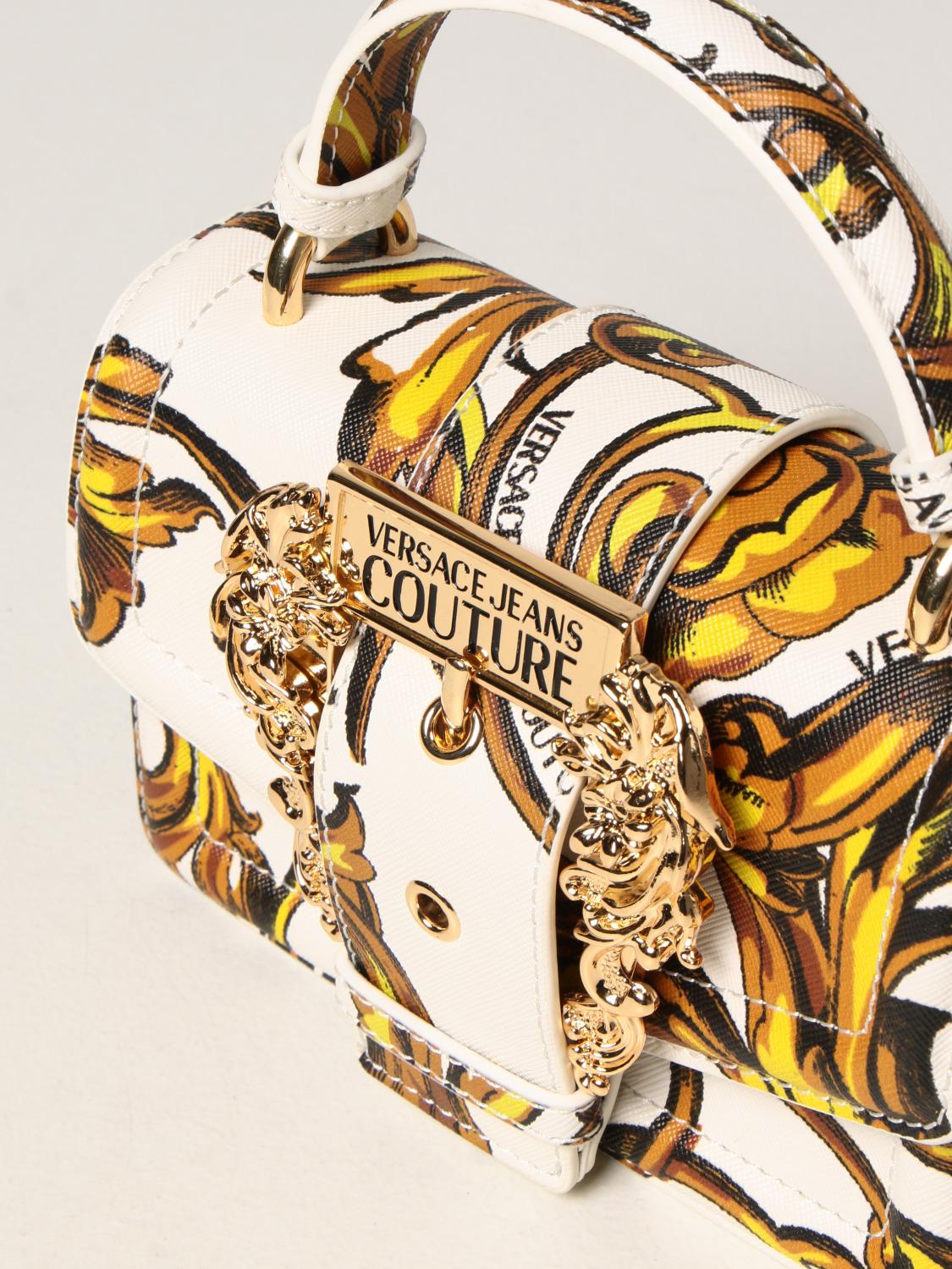 VERSACE JEANS COUTURE bag with Regalia Baroque print White Versace
