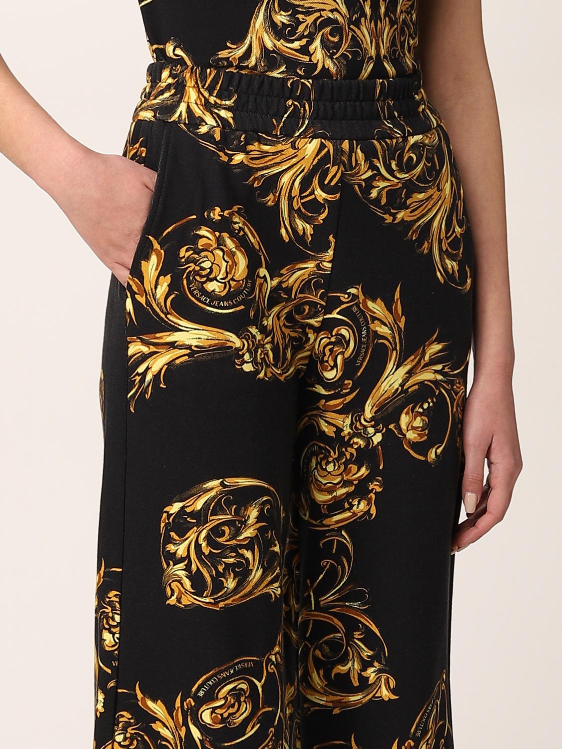 VERSACE JEANS COUTURE jogging pants in cotton Black Versace Jeans Couture pants
