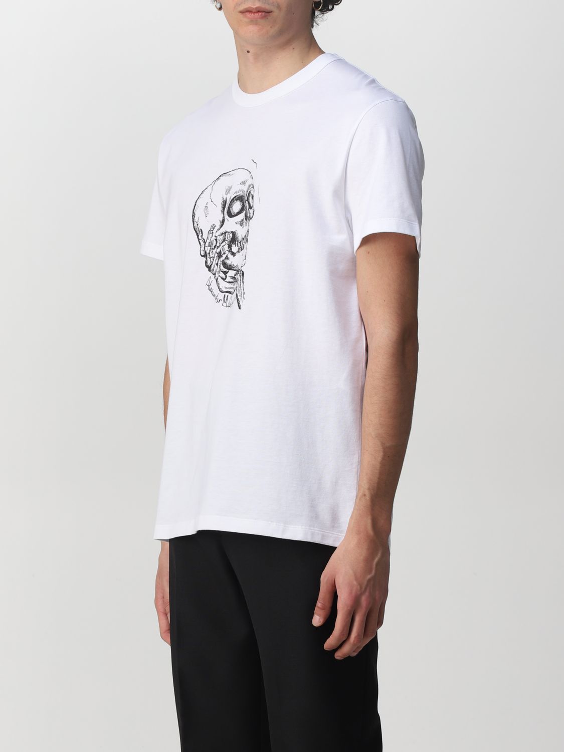 ALEXANDER MCQUEEN: t-shirt with skull - White | Alexander Mcqueen t ...