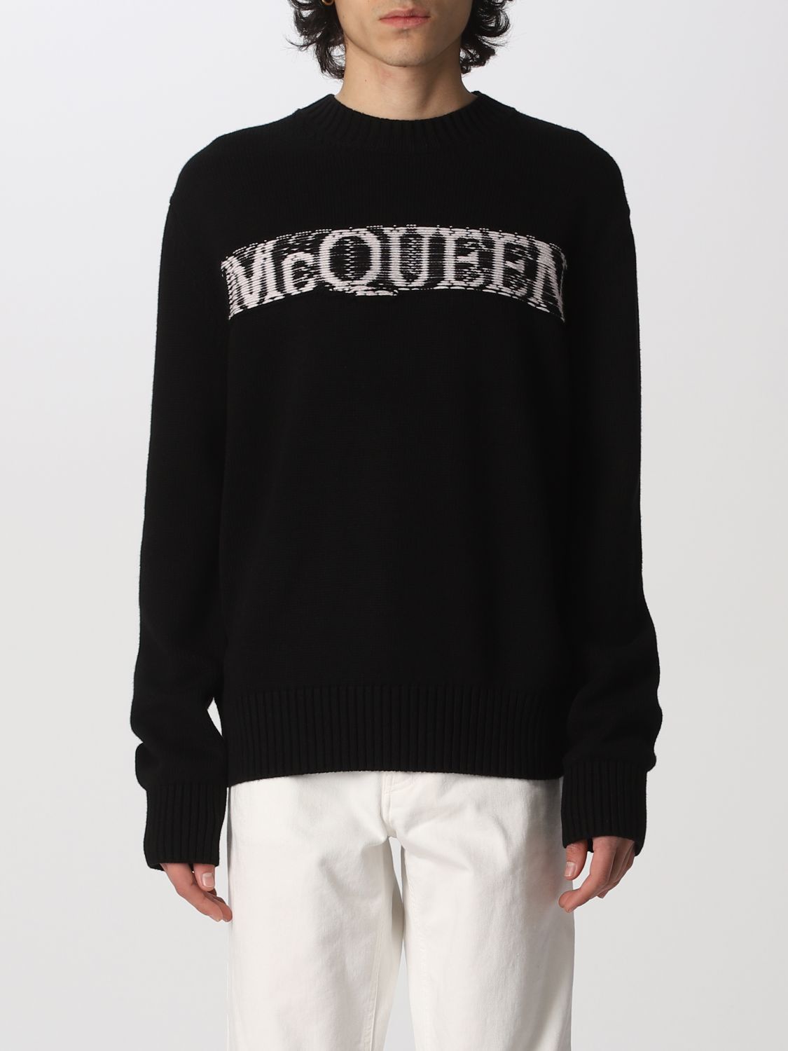 ALEXANDER MCQUEEN: men sweater - Black | Alexander Mcqueen sweater ...