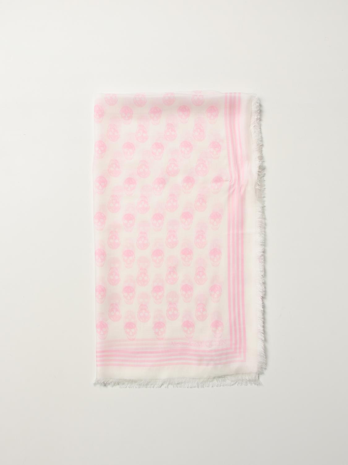 ALEXANDER MCQUEEN: Foulard con teschi all over - Rosa | Foulard Alexander  Mcqueen 5909343418Q GIGLIO.COM