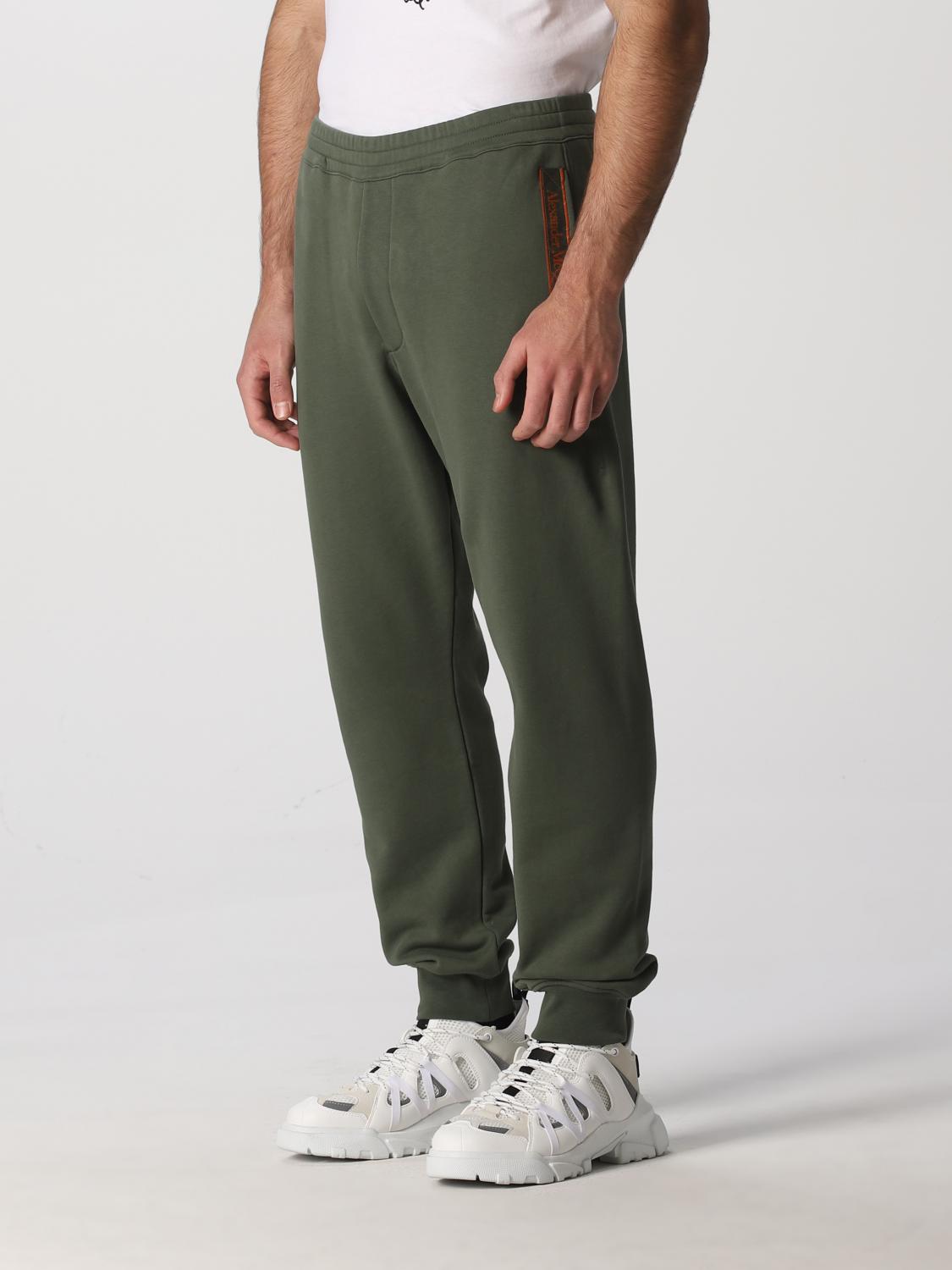 ALEXANDER MCQUEEN: Pantalone in cotone - Kaki | Pantalone Alexander Mcqueen  642664QSX75 GIGLIO.COM