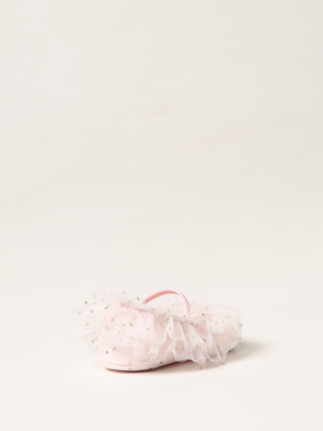 Scarpe Monnalisa: Scarpe culla Monnalisa in tulle plumetis con rouches rosa 3