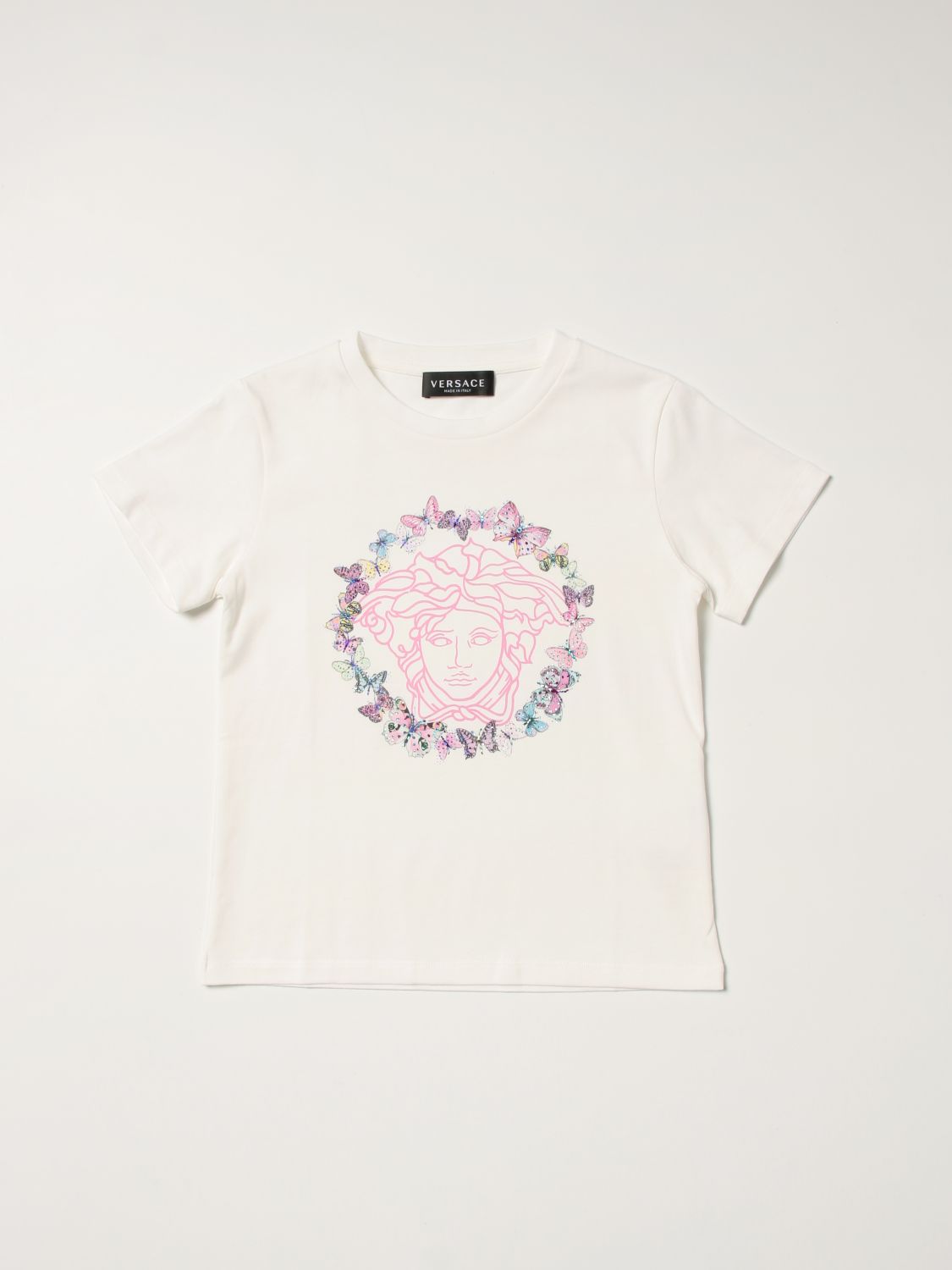 T-shirt Young Versace: T-shirt Versace Young con logo testa di medusa bianco 1