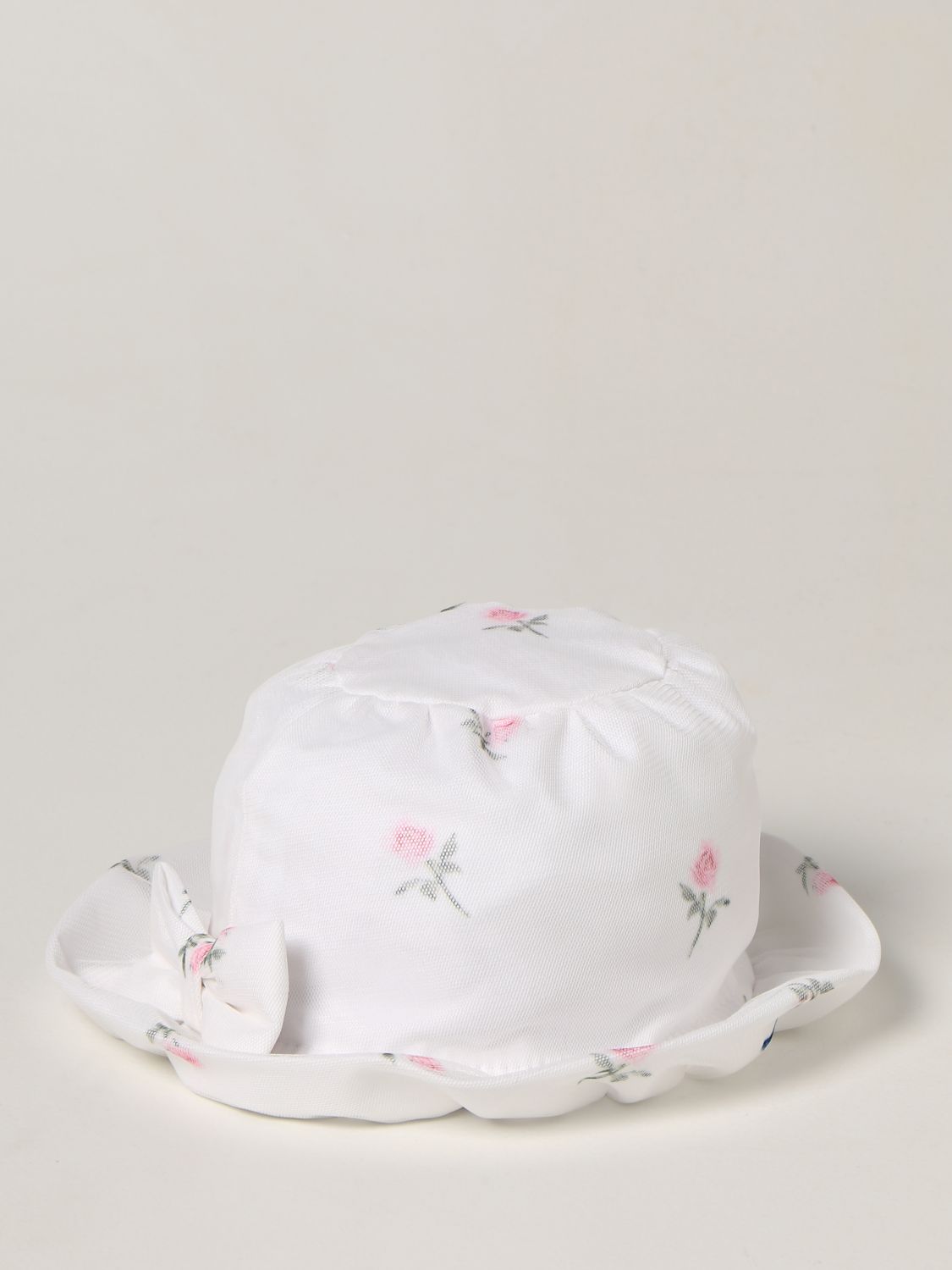 Cappello neonato Monnalisa: Cappello Monnalisa a fantasia floreale con fiocco bianco 2