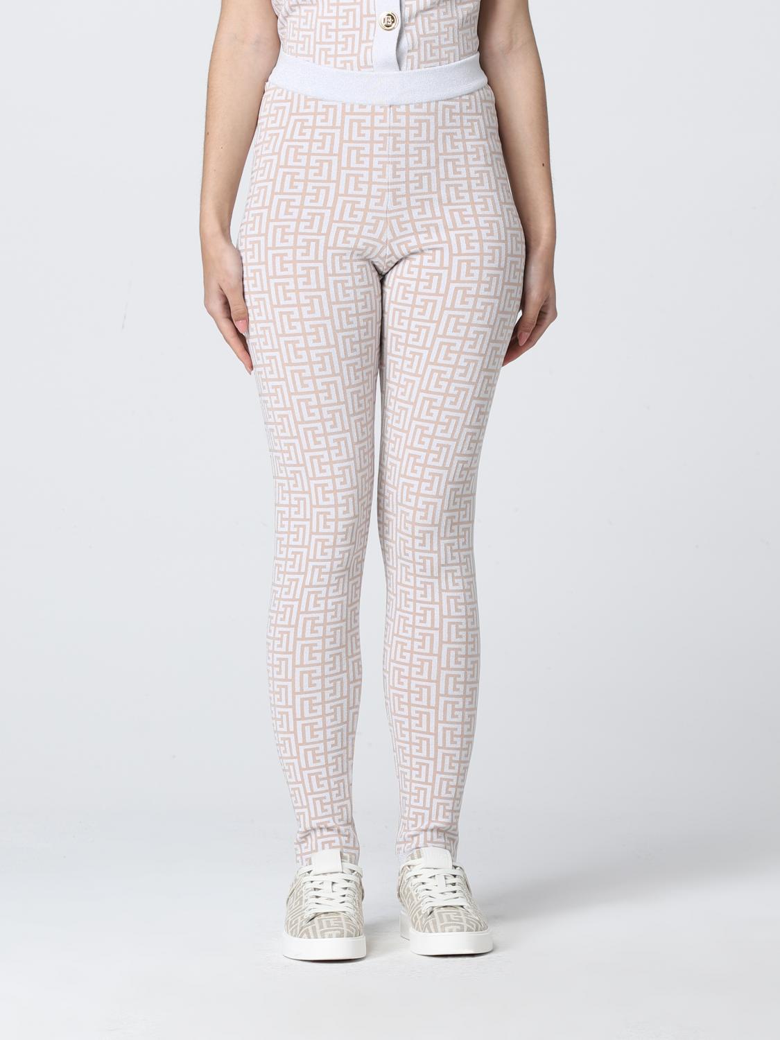 BALMAIN: Leggings in misto viscosa - Nudo | Pantalone Balmain XF1PD005KB06  GIGLIO.COM