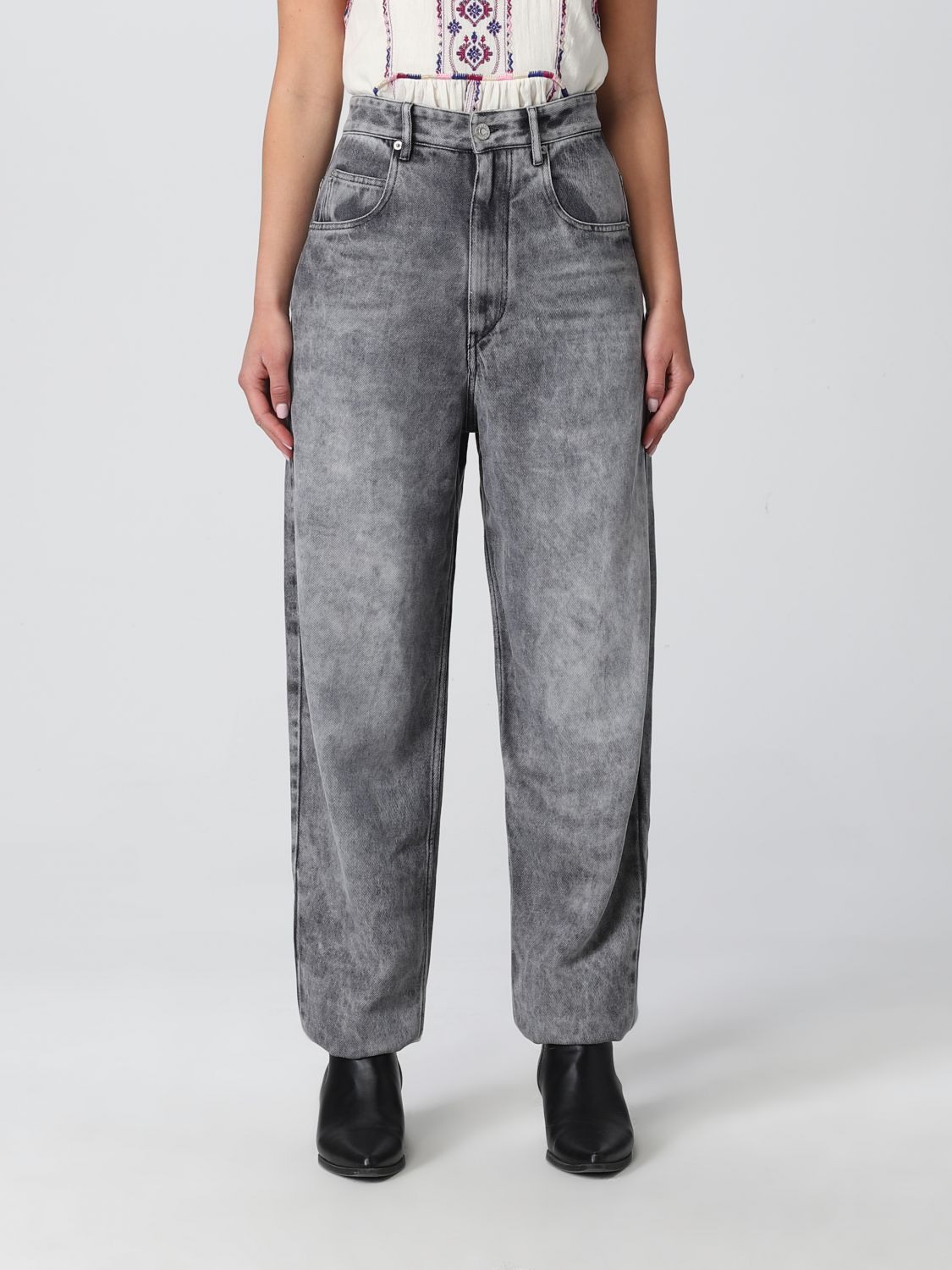 Isabel Marant Étoile Jeans In Washed Denim In Grey | ModeSens