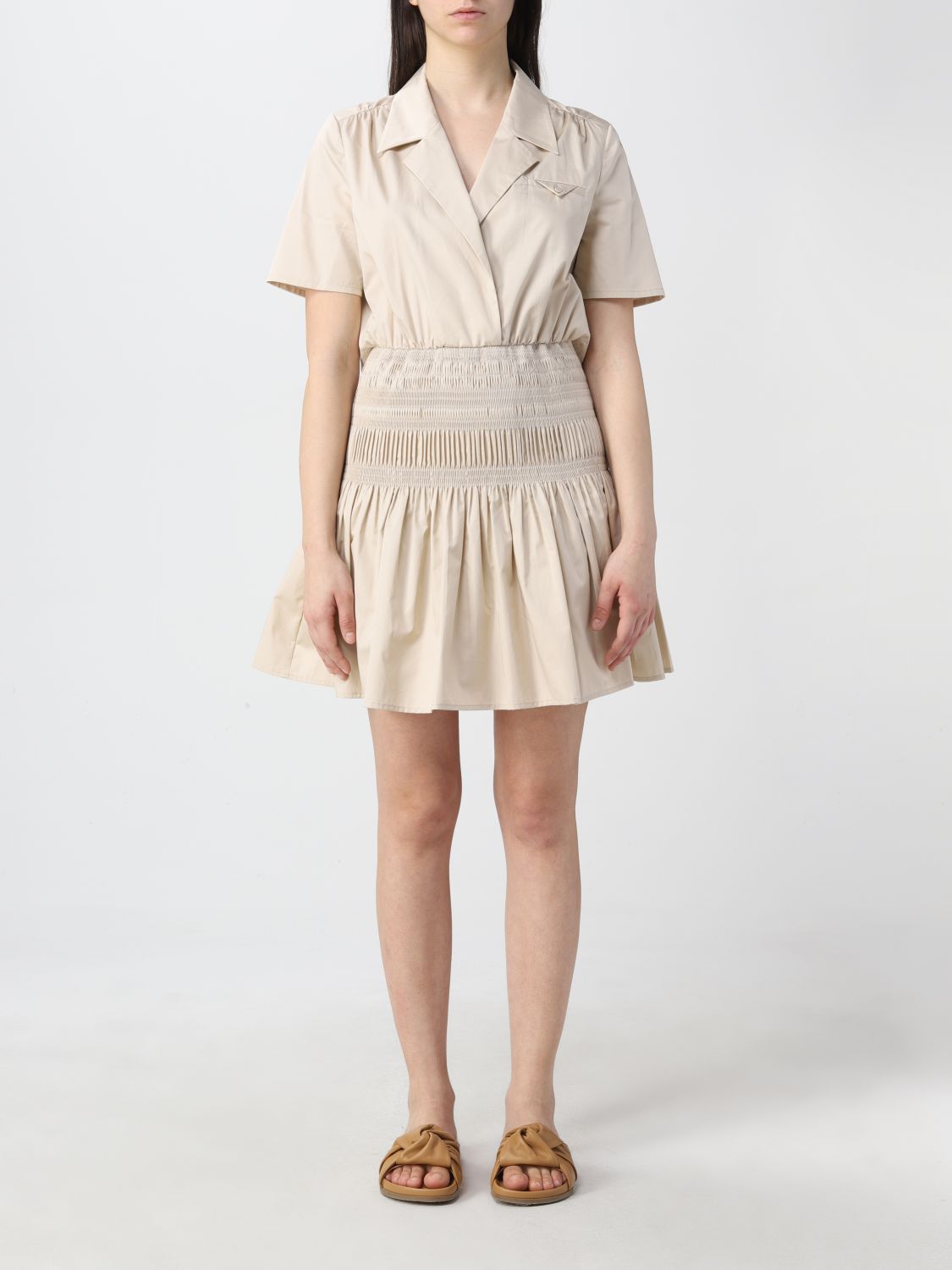 Self-portrait Cotton Dress In Brown | ModeSens