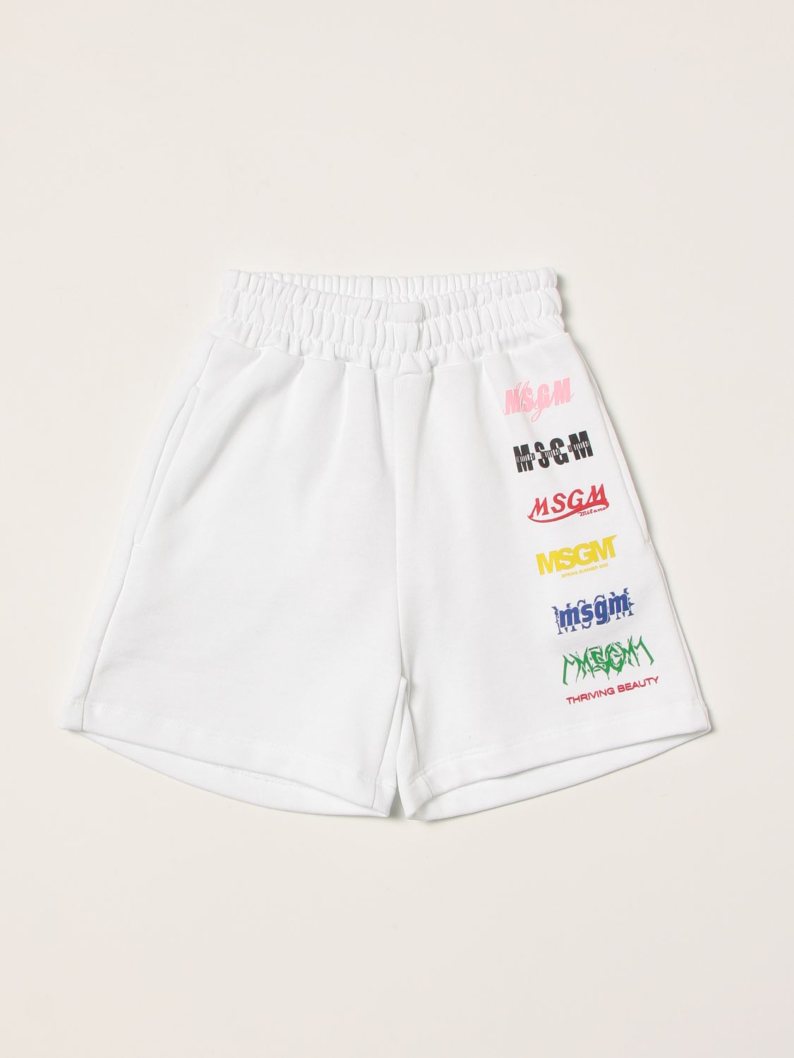 Pantaloncino Msgm Kids: Pantaloncino Msgm Kids in cotone con logo bianco 1
