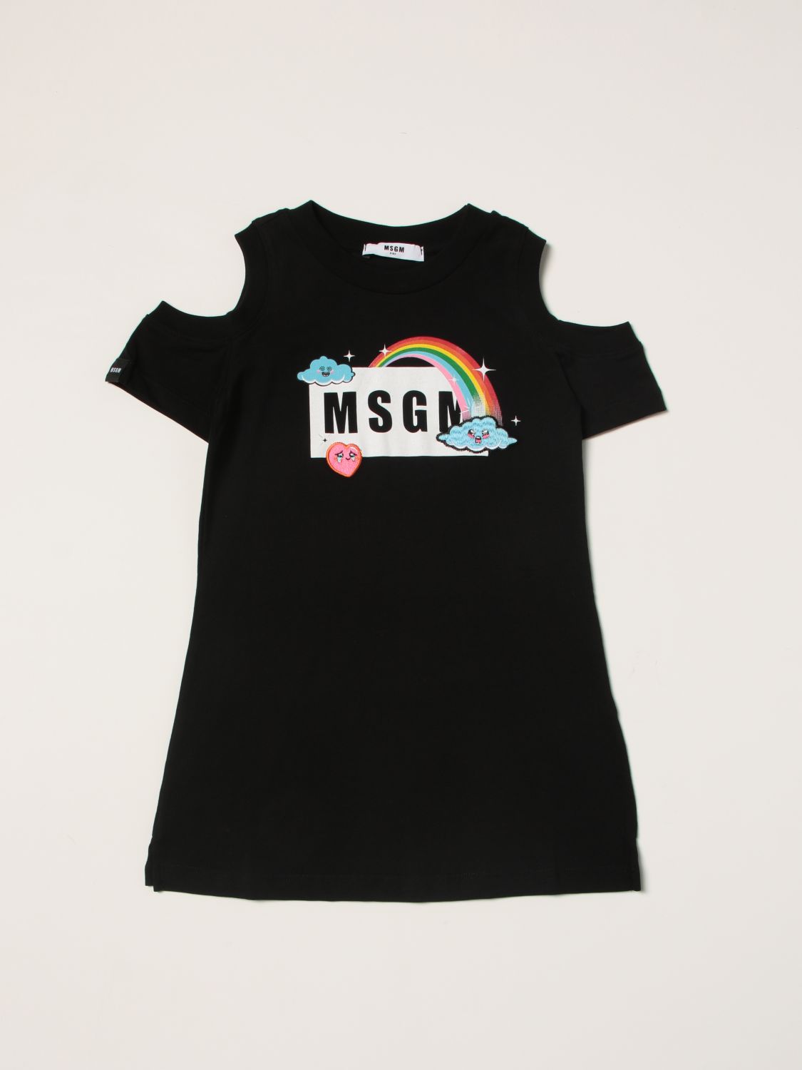 Abito Msgm Kids: Abito Msgm Kids in cotone con logo nero 1
