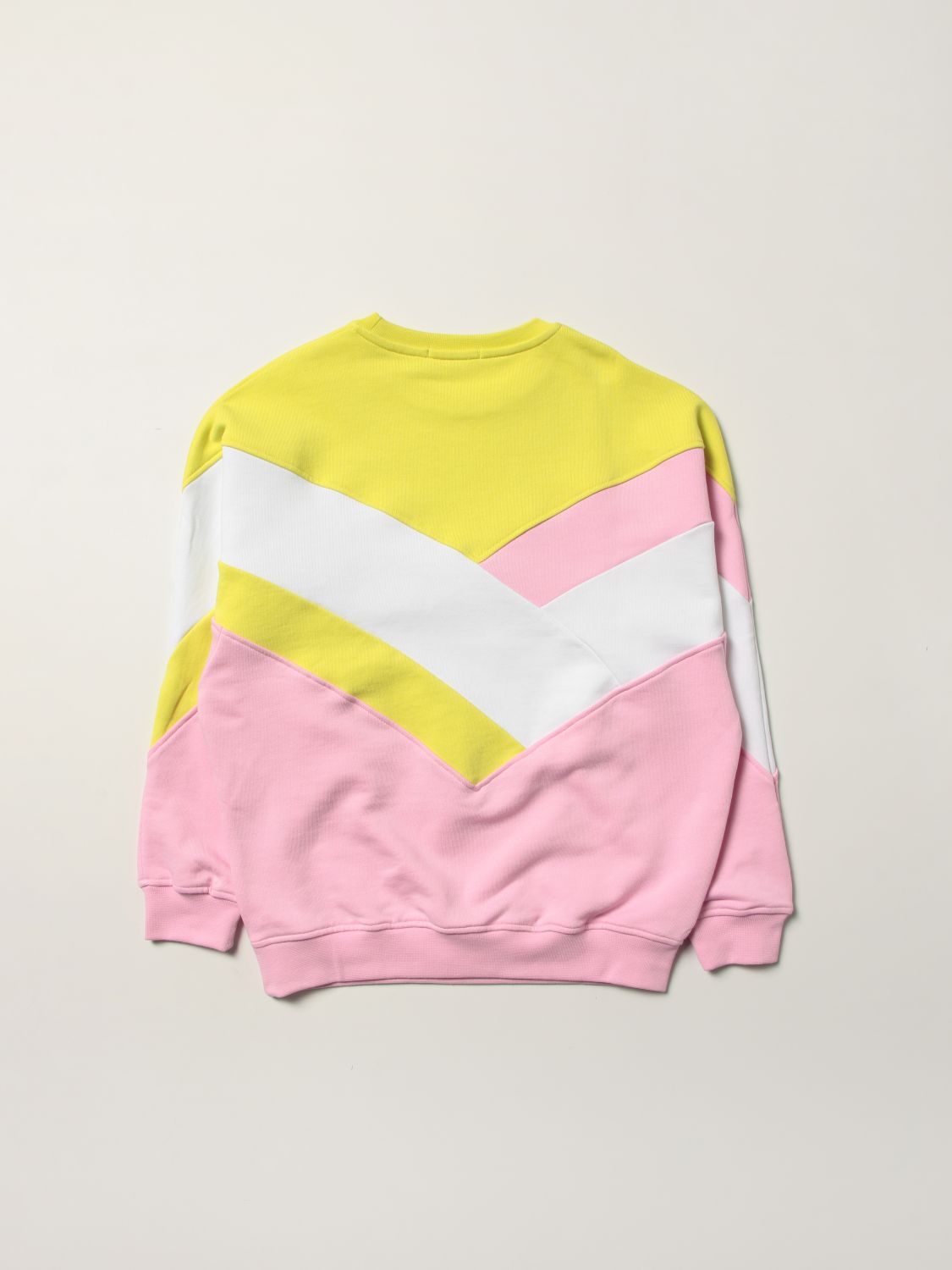Sweater Msgm Kids: Msgm Kids sweatshirt in color-block cotton lime 2