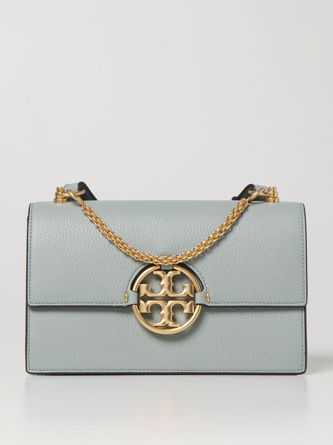 Tory Burch Miller Bag In Grained Leather In Sky Blue | ModeSens