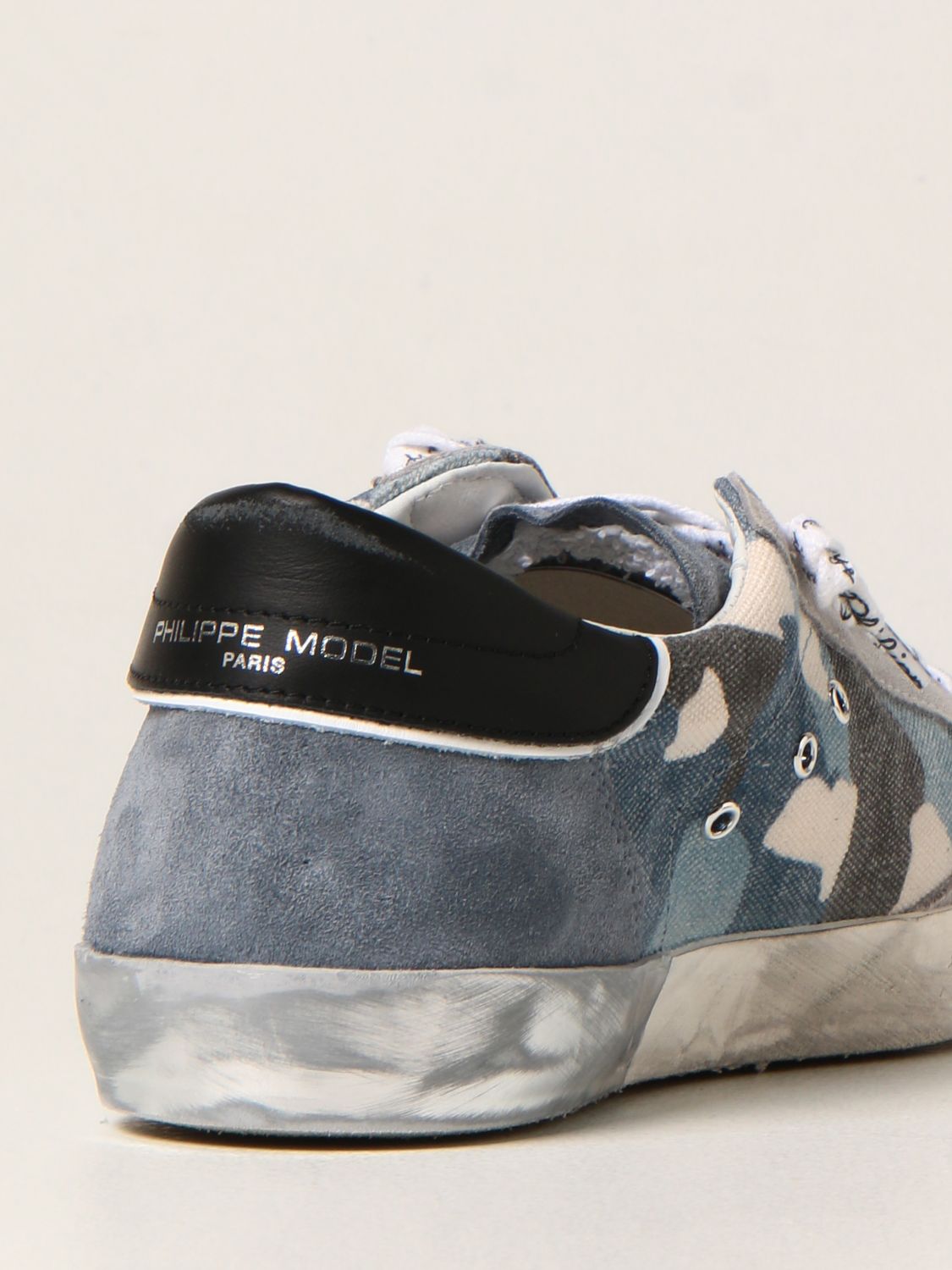 Sneakers Philippe Model: Sneakers PRSX Philippe Model in canvas camouflage blue 3