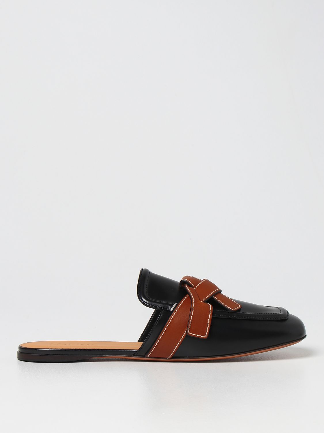 LOEWE: Gate leather mules - Black | Loewe flat shoes L815379X04 online ...