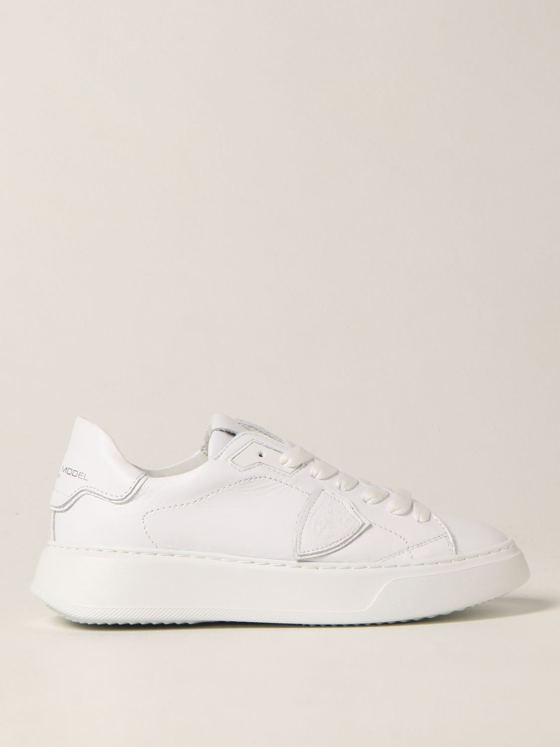 Sneakers Philippe Model: Temple Veau Philippe Model sneakers in leather white 1