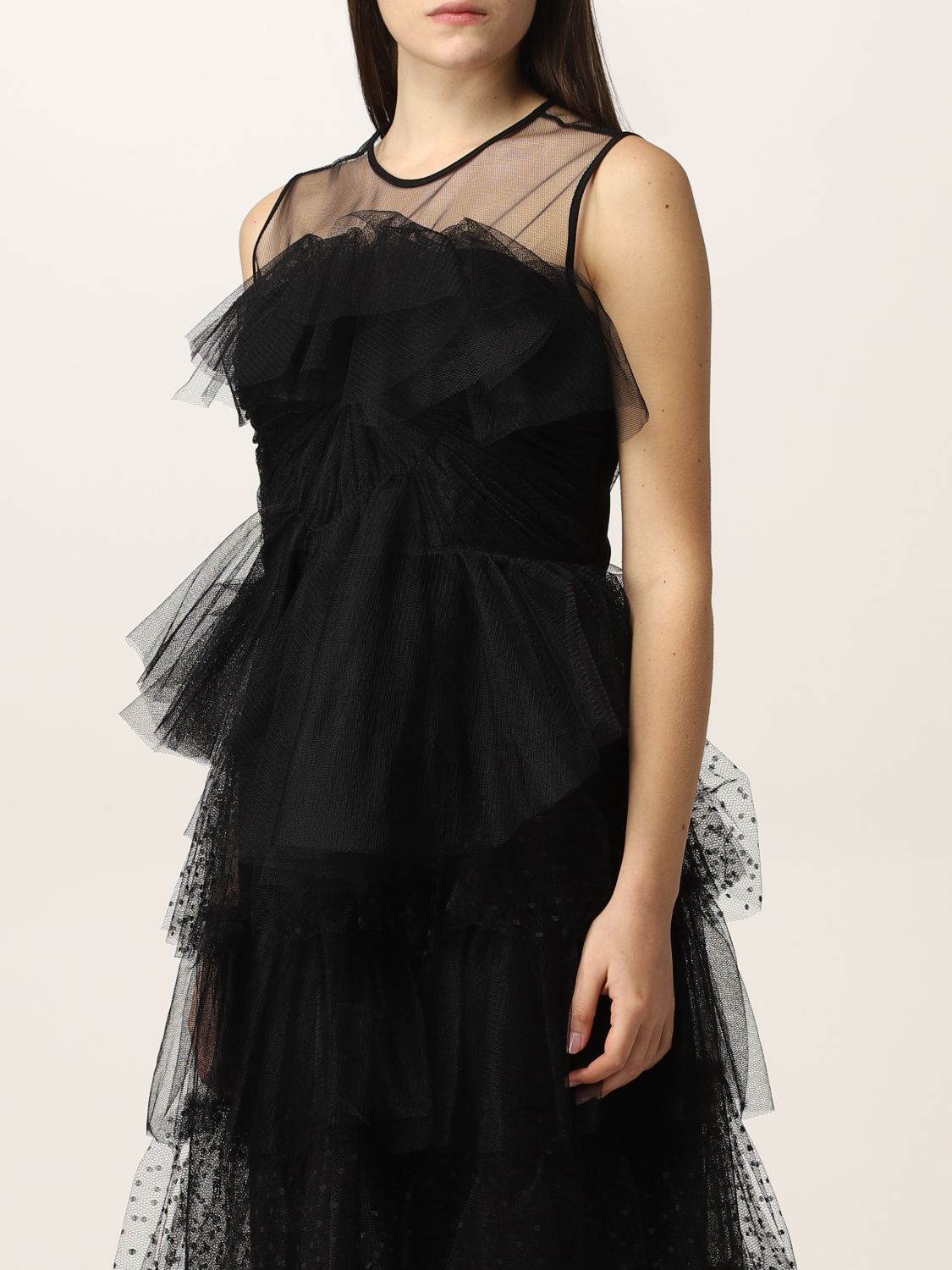 BlusaRED Valentino in Tulle di colore Nero Donna Abbigliamento da T-shirt e top da Bluse 