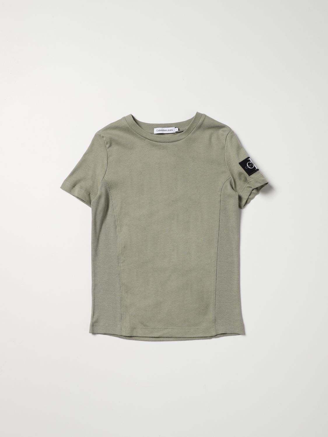 T-shirt Calvin Klein: T-shirt Calvin Klein con logo beige 1