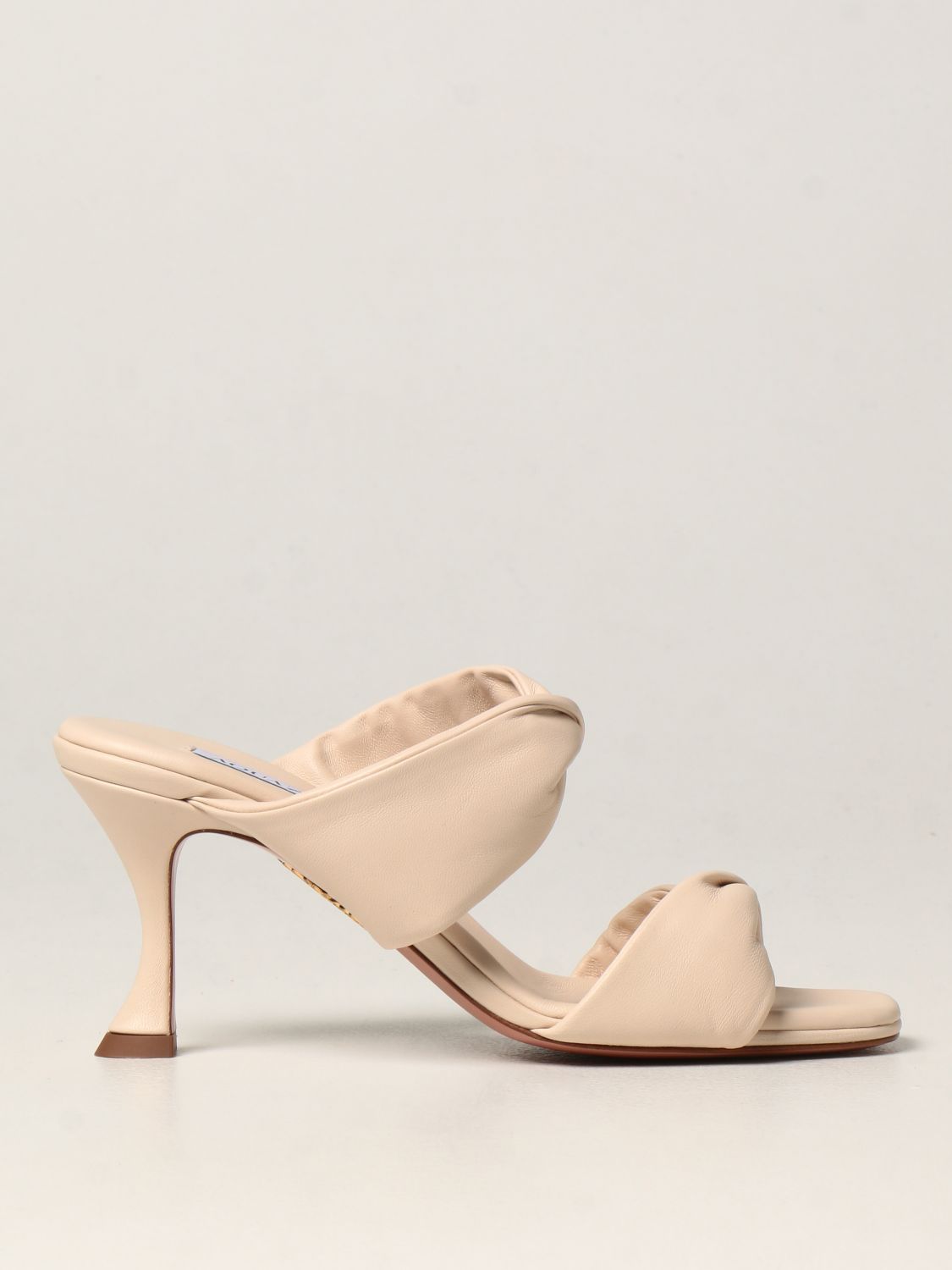 Heeled sandals Aquazzura: Aquazzura Twist heel mules in nappa leather white 1