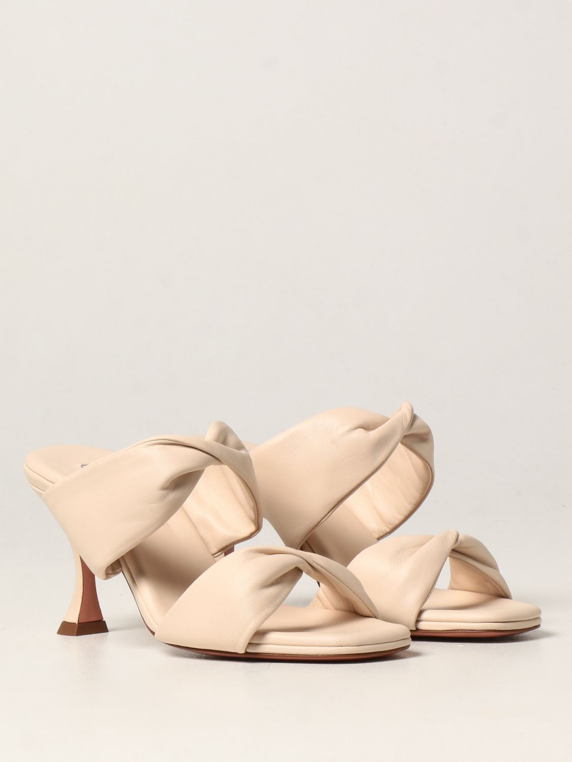 Heeled sandals Aquazzura: Aquazzura Twist heel mules in nappa leather white 2