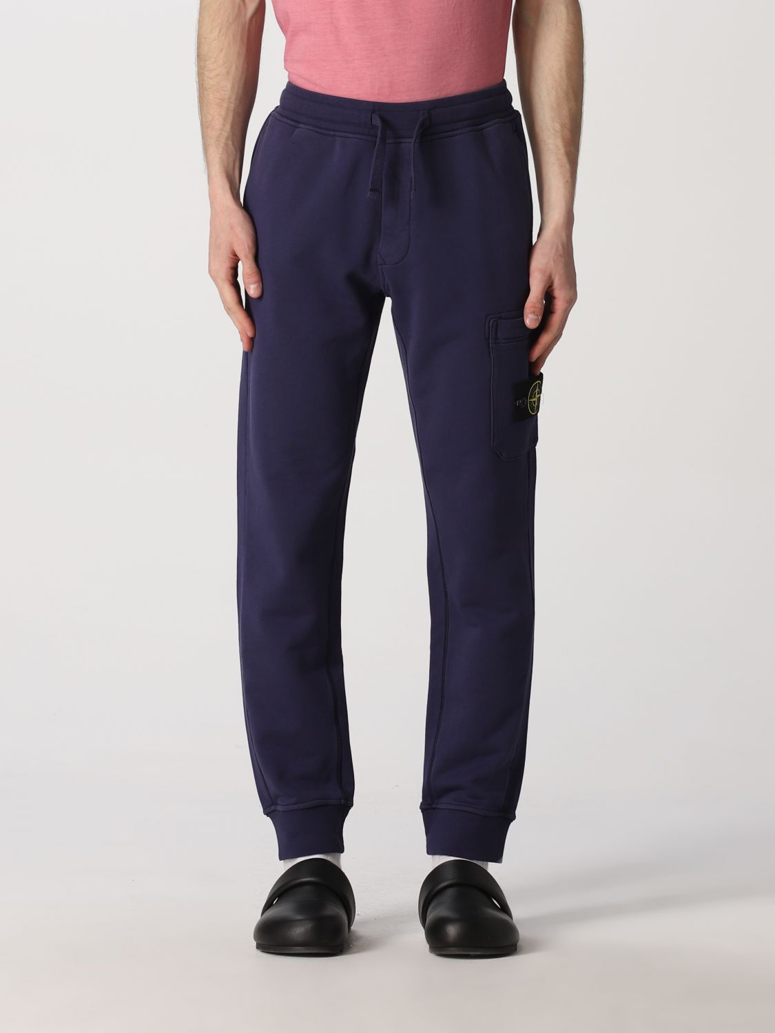 Stone Island Jogging Trousers With Logo In Royal Blue