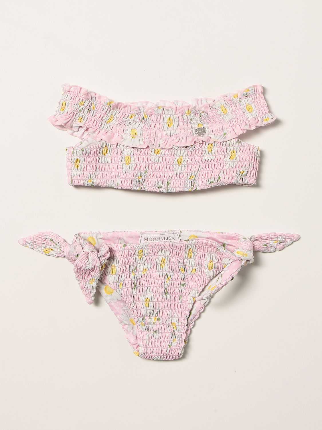 Swimsuit Monnalisa: Monnalisa floral patterned bikini set pink 1