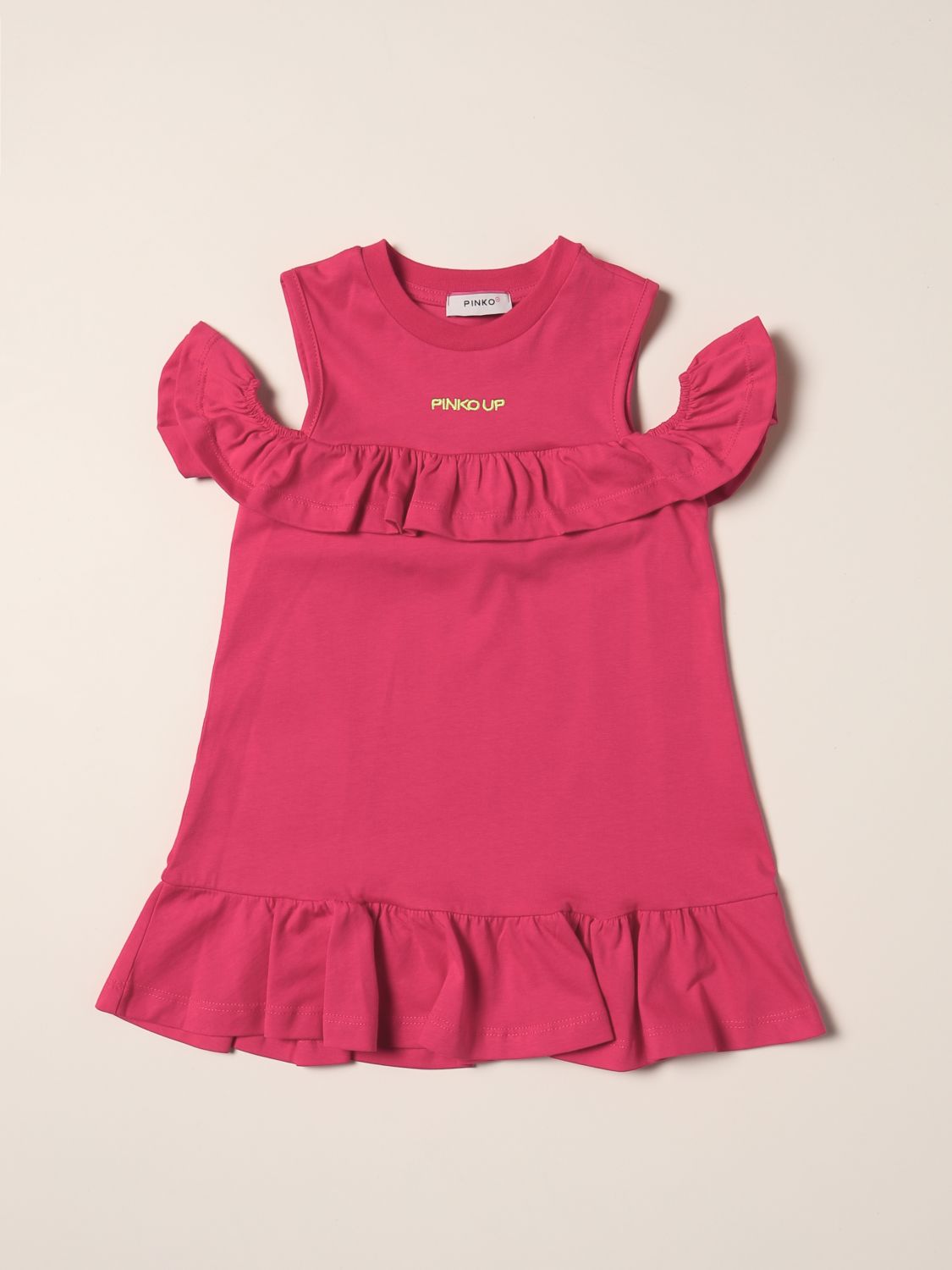 Dress Pinko: Pinko short dress with logo fuchsia 1