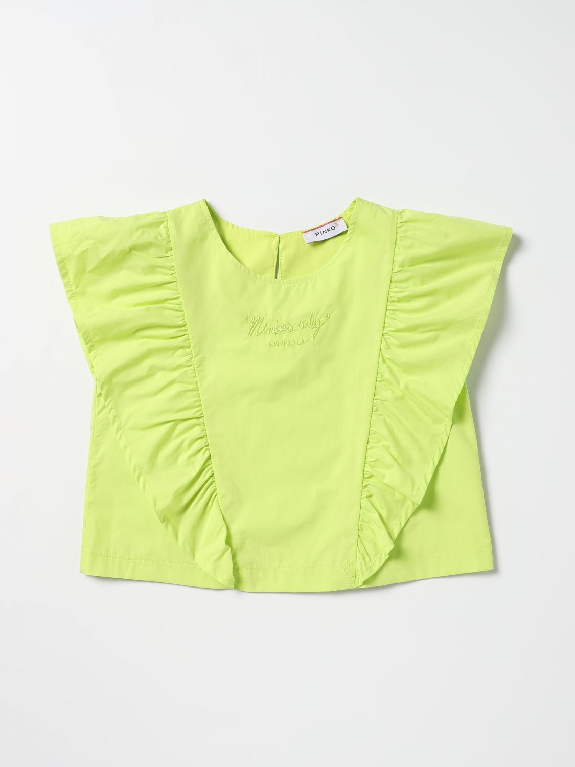 Pinko Kids' Top With Maxi Flounces In Green