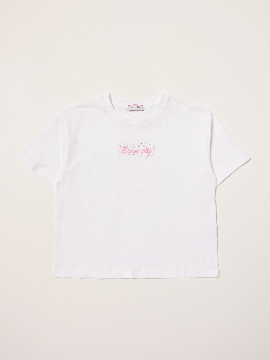 Pinko Outlet: cotton T-shirt with maxi logo - White | Pinko t-shirt ...