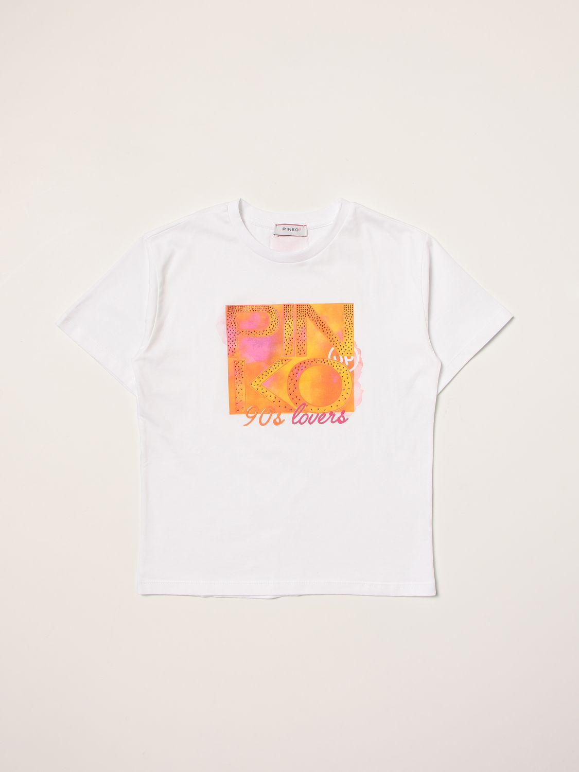PINKO: cotton t-shirt with logo - White | Pinko t-shirt 030248 online ...